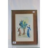 Salvador Dali (1904-1989) original signed "Tree of Punishment" print from Dali's "Divine Comedy"