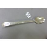 Georgian hallmarked Silver basting spoon with makers marks S.I, London 1781