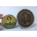 French papier mache snuff box cover painted half length portrait of William IV circa 1830 together