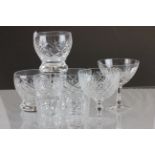 Two boxes of vintage glassware to include Webb Corbett