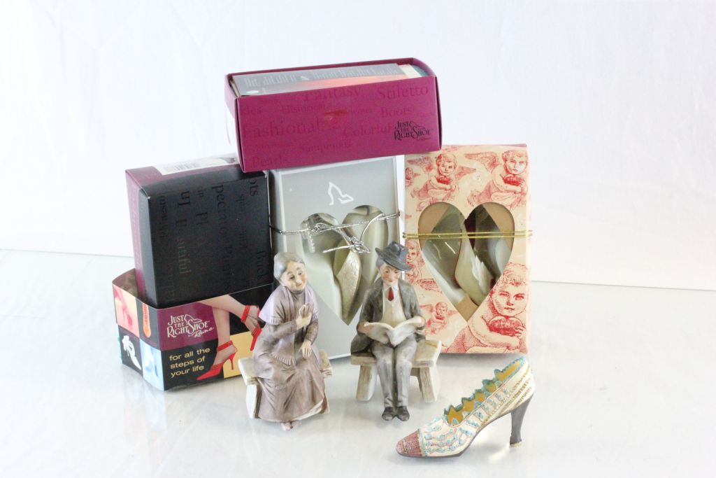 Box of "Just the Right Shoe" collectables etc, mostly boxed