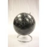 Retro black globe on chrome stand