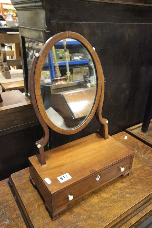 Small 19th century Oval Swing Mirror with Glove Drawer