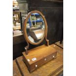 Small 19th century Oval Swing Mirror with Glove Drawer