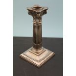 A continental silver Corinthian column candlestick