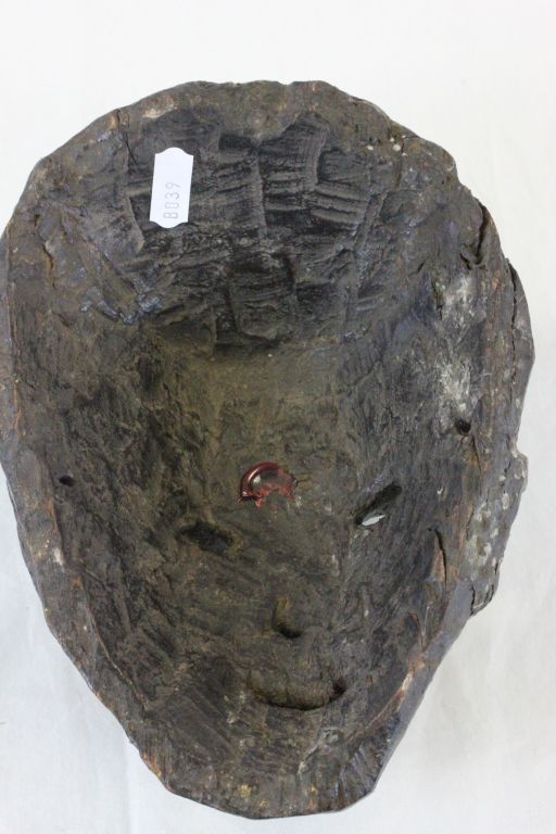 19th Century Nepalese Middle Highlands Shamans wooden mask with red wax seal for Nepalese - Image 2 of 4