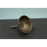 Vintage white metal wine funnel