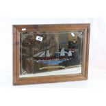 Royal Mail Steam Packet wooden framed advertising mirror