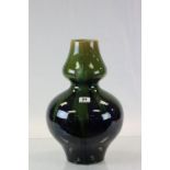 Large French Majolica style double gourd vase