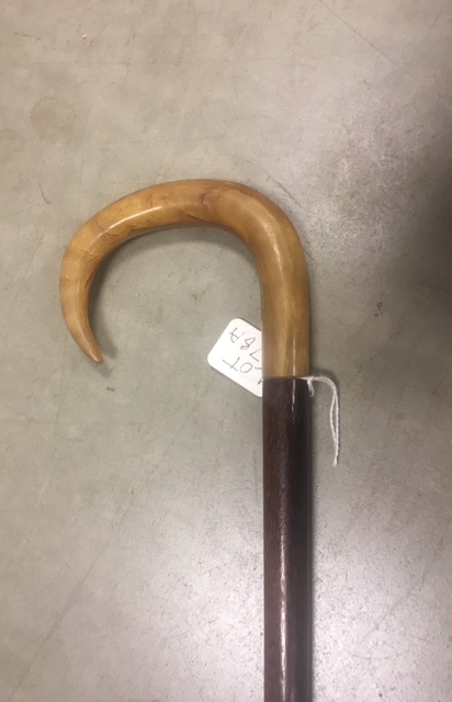 Rams horn walking stick . - Image 2 of 4