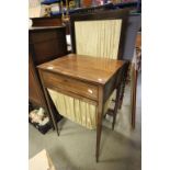 19th century Mahogany Sewing Table with Lifting Firescreen Panel, Single Drawer and Silk Compartment