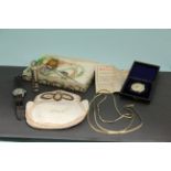 Mixed collectables to include wristwatches, compass, whistle and a small collection of costume