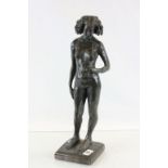 Large bronzed effect model of a naked female, numbered 355/700 to base