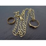 Two 9ct Gold Rings and a 9ct Gold Necklace