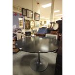 Arkana Circular Dining Table with Black Ash Top on Steel Tulip Base