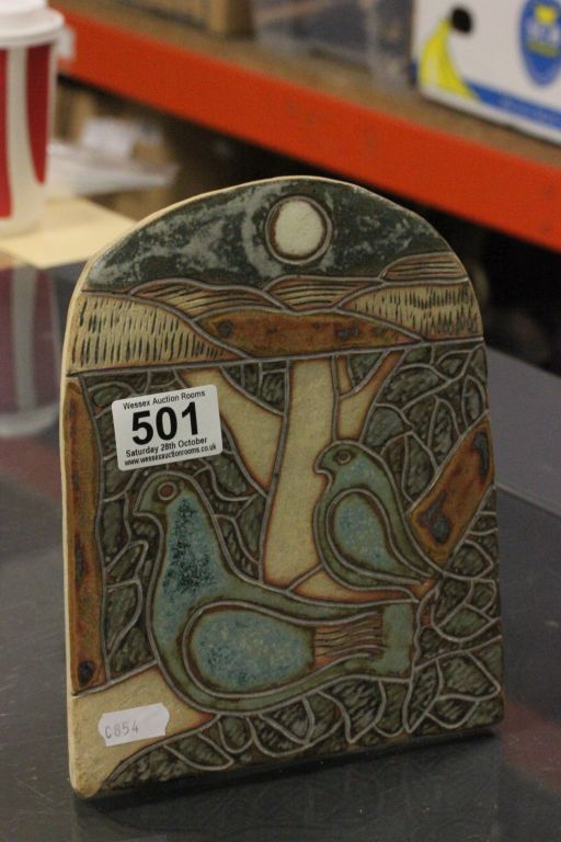 Maria Guerten - a signed limited edition vintage pottery tile number 8/50 signed and monogrammed