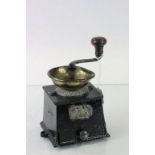 Mid 19th century Iron Coffee Grinder with Brass Plaque ' Kendrick & Sons of London '