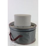 Youngs Grey Silk Top Hat, size 7, in case