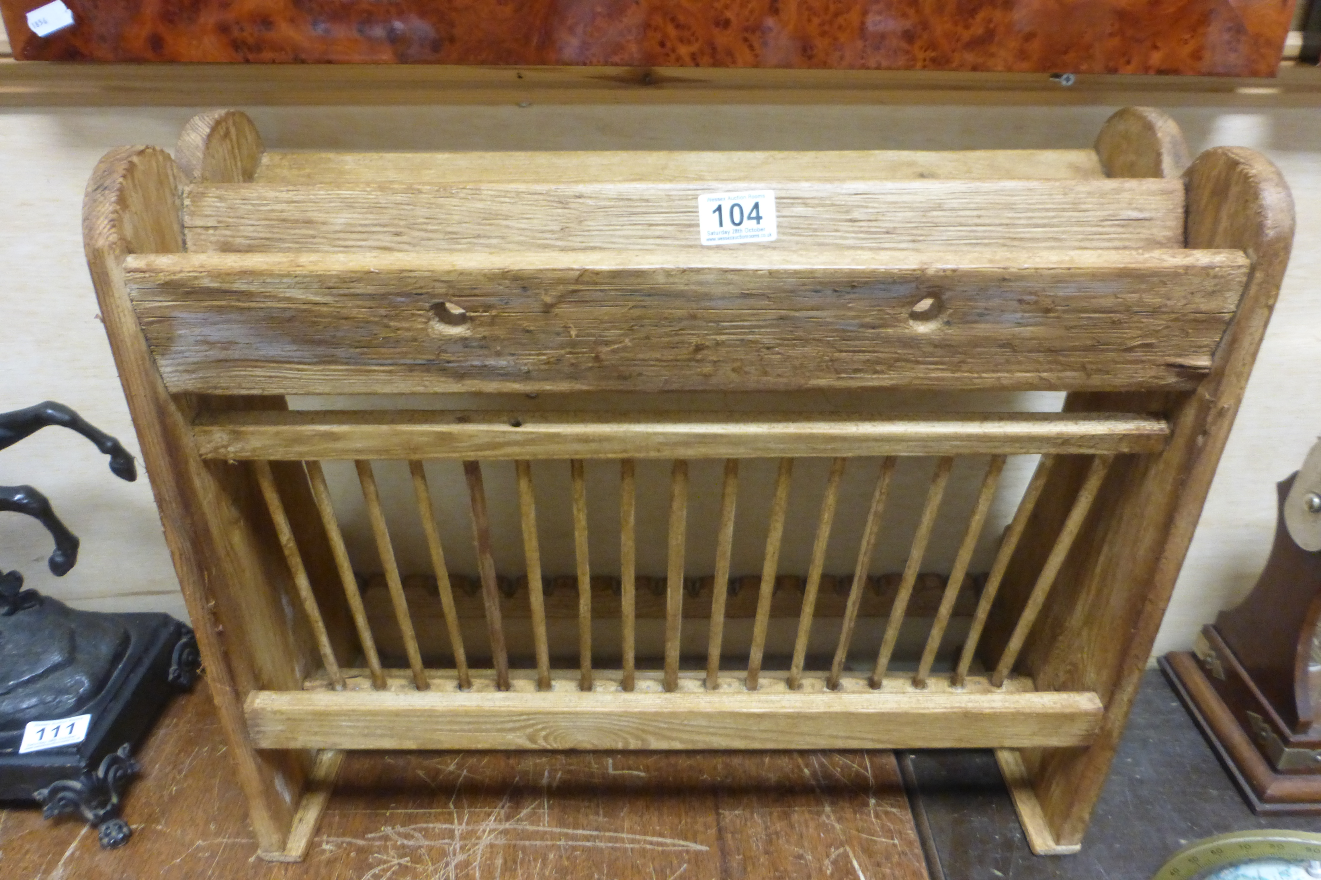 19th century Pine 18 section Plate Rack