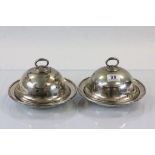 Pair of Elkington & Co Silver Plated Muffin Dishes