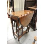 Small Oak Gate-leg Table on barley-twist legs