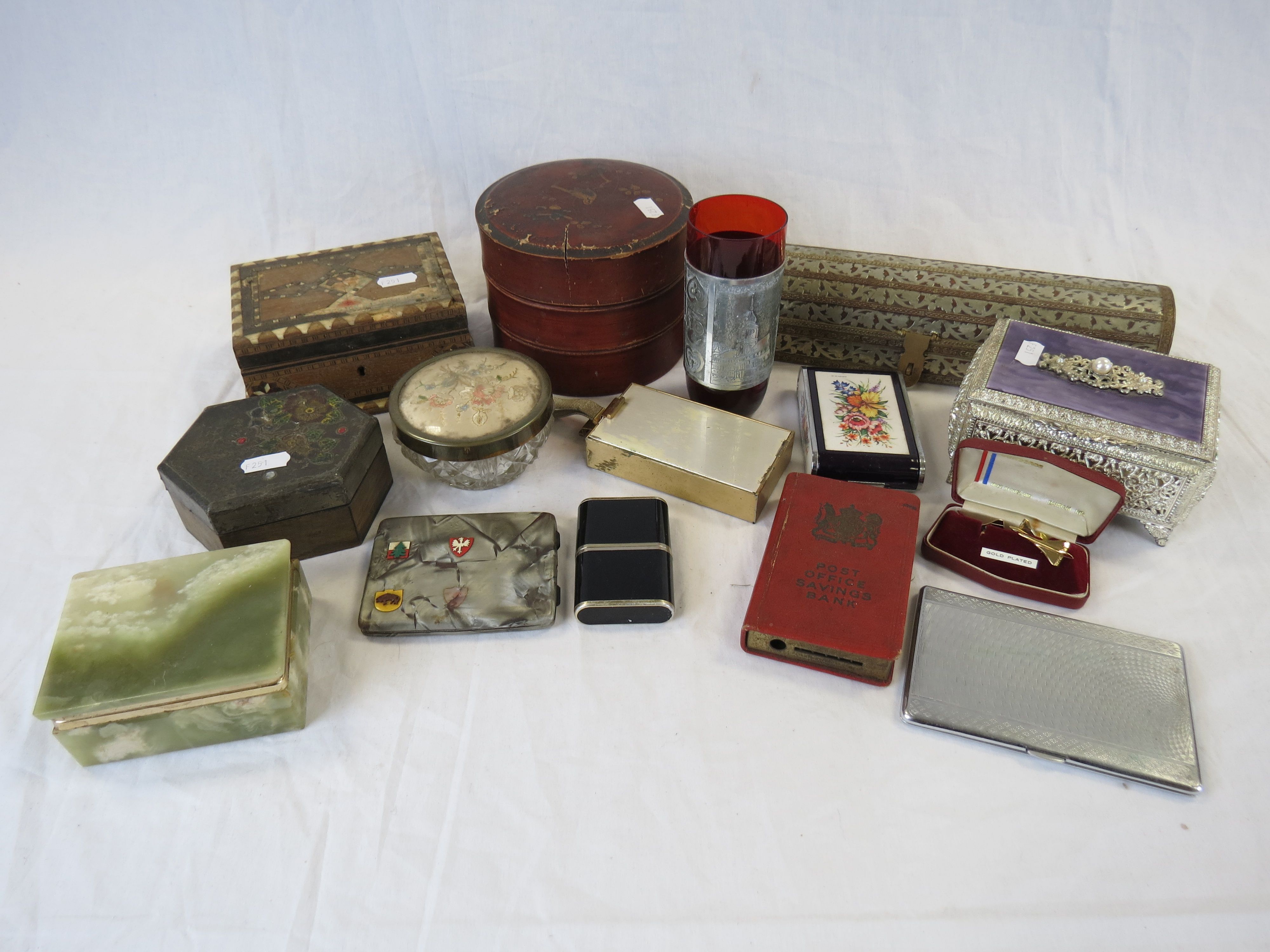 Crate of vintage and other boxes to include wooden