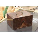 c1930's strongbox painted in faux rosewood
