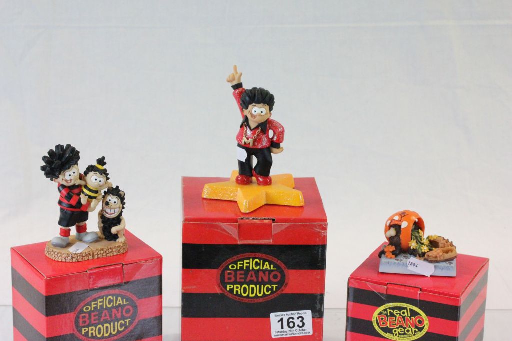 Three boxed Robert Harrop Beano figures to include; +BEA=3 BP01, Party Animal BP09, Gnaughty Gnasher