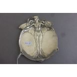 Art Nouveau plated dish with classical female decoration stamped 95%
