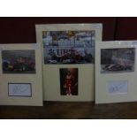 F1 Autographs - Three mounted signed montages to include Fernando Alonso and Daniel Riccardo x 2