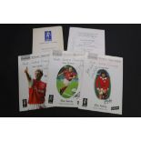 Football autographs - a selection of 5 Football Writers Association menus bearing various