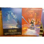 Two board backed one sheet film posters for Willow (1988) and Welcome Home (1989) both signed by the