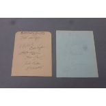 Football autographs - 1935/36 Blackburn Rovers, 2 loose autograph book pages with 13 signatures