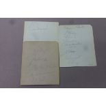 Football autographs - 1935/36 Fulham, 3 loose autograph book pages with 16 signatures