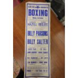 Boxing - Promotional poster, Blake Hall Bridgwater Monday 2 Oct probably 1950s, including Billy