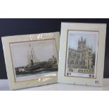 Matthew Grayson two limited edition prints The South West Prospect of Bath Abbey and The SS Great