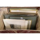 A quantity of framed prints.