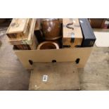 A quantity of boxes and treen items.