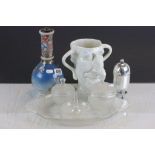 Fluck & Law White Glazed Spitting Image Jug of Prince Charles (a/f), together with Cardinal Plate