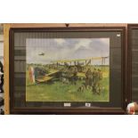Framed & glazed Terence Cuneo print "First Air Post"
