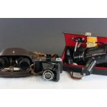 Cased Asahi Pentax Binoculars, Cased Zeiss Ikon Camera, Cased Chinon 1072-S Deluxe Cine Camera