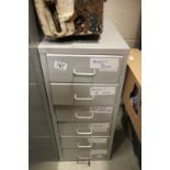 Small Metal Six Drawer Filing Cabinet
