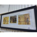 After Jack Vettriano; A framed set of studio print portraits