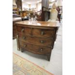 Early 19th century Mahogany Bow Fronted Chest of Two Short over Two Long Drawers