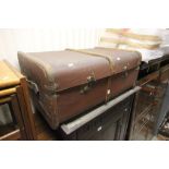 Wooden Bound and Canvas Covered Travelling Trunk