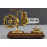 Gold plated Hog Stirling Engine with wooden base