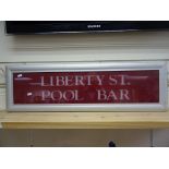Retro Light Up Glass Sign ' Liberty St. Pool Bar '