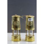 Pair of Replica Brass ' Ferndale Coal & Mining Co. ' Mining Lamps