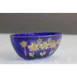 Victorian Bristol Blue Salt decorated with Gold Painted Flowers