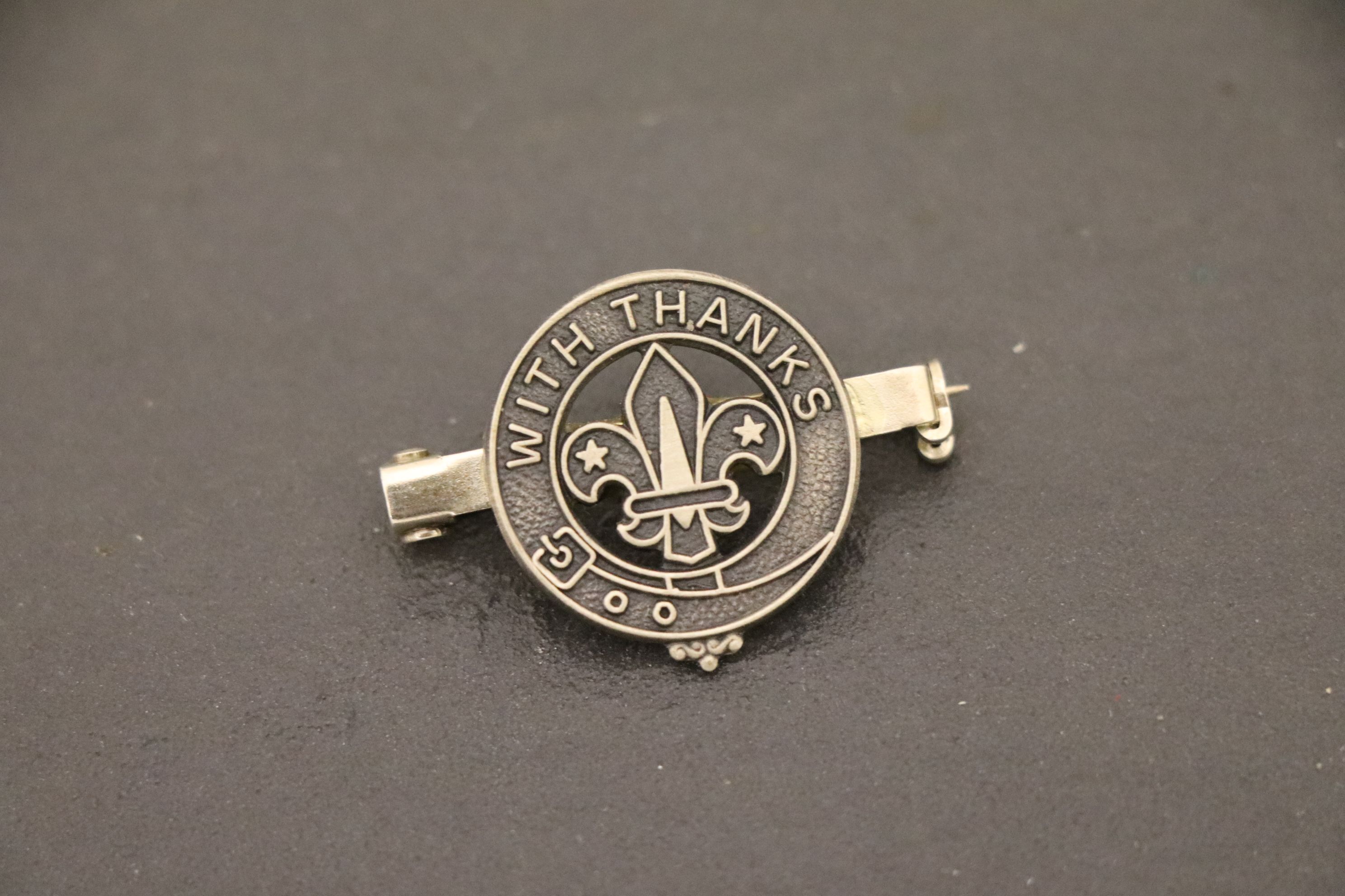 Hallmarked Silver Nurses Belt buckle, silver ring and a Hallmarked silver Scouts badge - Image 2 of 7